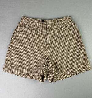 Vintage Limited America Women's Brown & Cream Plaid High-Waisted Shorts – Size 4